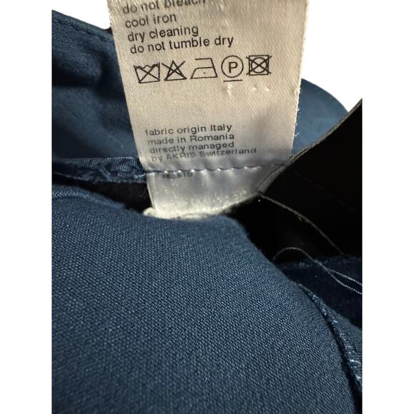 Akris Blue Cotton Silk Blend Slim Pants Women’s Size 12 (US 44 EU) - Picture 5 of 5